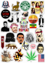 Стикеры на авто "Stickerbomb/ Вариант 36"